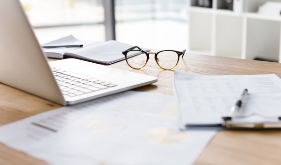 Glasses on Desk